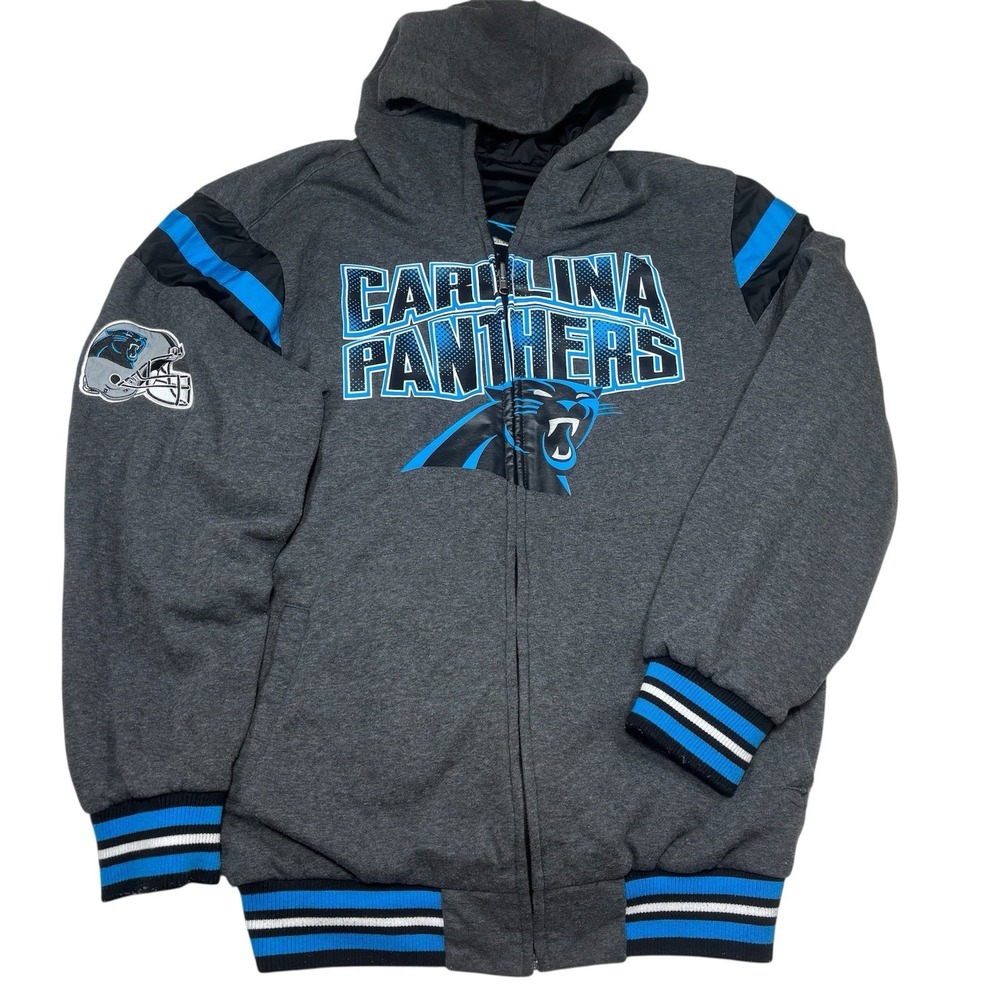 Carolina Panthers NFL Men's XXL G-III Hooded Reversible Jacket Black & Dark Gray - Picture 10 of 16